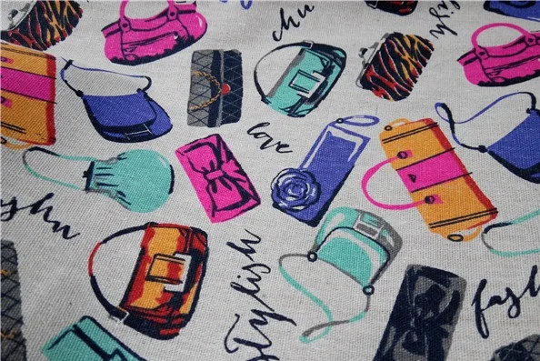 Ткань из хлопка и льна ширина 150 см продается по метрам для модных сумок ткань