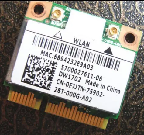 Устройство док станция Qualcomm Atheros AR9285 AR5B195 DW1702 AR9002WB 1NGCD 150 Мбит/с + BT3.0 Половина Mini PCI E