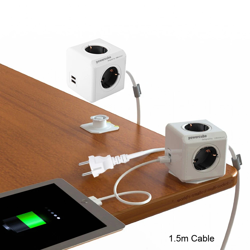 Цельнокроеное платье Allocacoc Расширенный PowerCube разъем DE Plug 4 розетки двойной Порты