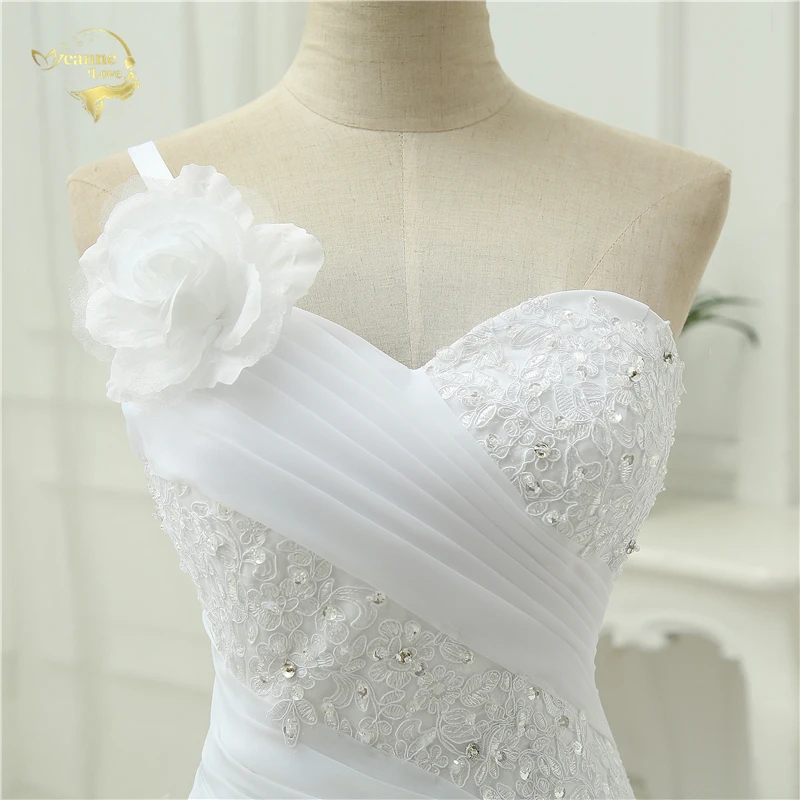 Vestido De Noiva трапециевидной формы на одно плечо Свадебные Аппликации Кружева халат
