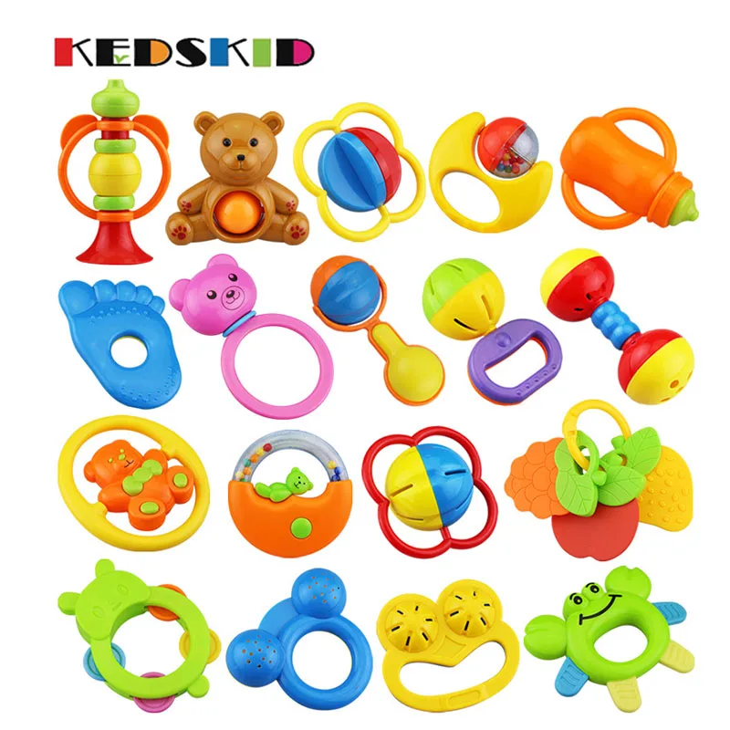 7 шт. Детские Новые Развивающие игрушки для детей 0 12 месяцев пластиковые ручные