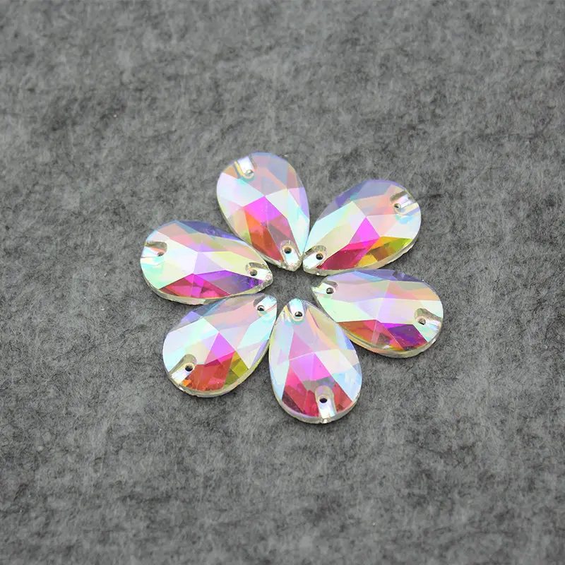 Стразы для шитья стеклянные кристаллы прозрачные AB украшения свадебного платья