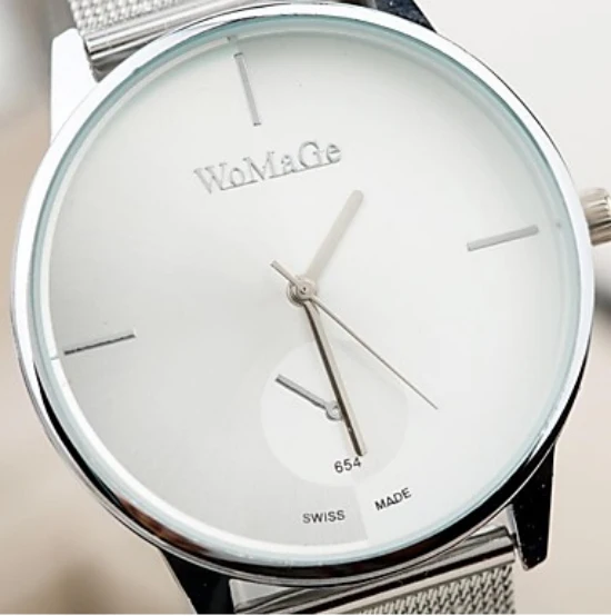 Часы наручные женские кварцевые модные полностью из нержавеющей стали чёрные и