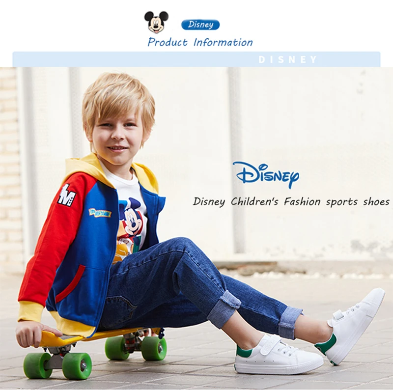 Повседневные детские ботинки disney для мальчиков и девочек; сезон весна-осень; модные кроссовки на плоской подошве; аксессуары; размеры 27-37