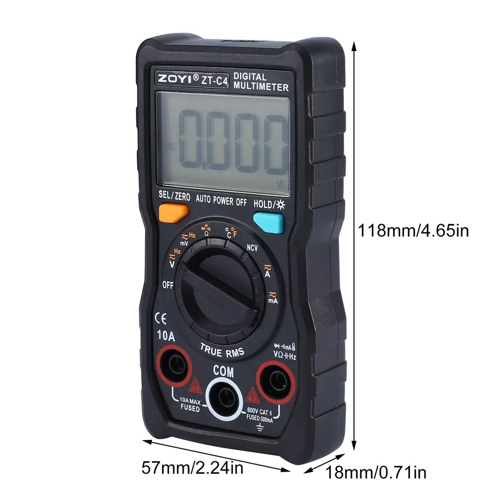 ZT-C4 4000 Цифровой мультиметр Высокая точность автоматический истинный RMS AC/DC измерение температуры частоты Ручной цифровой мультиметр