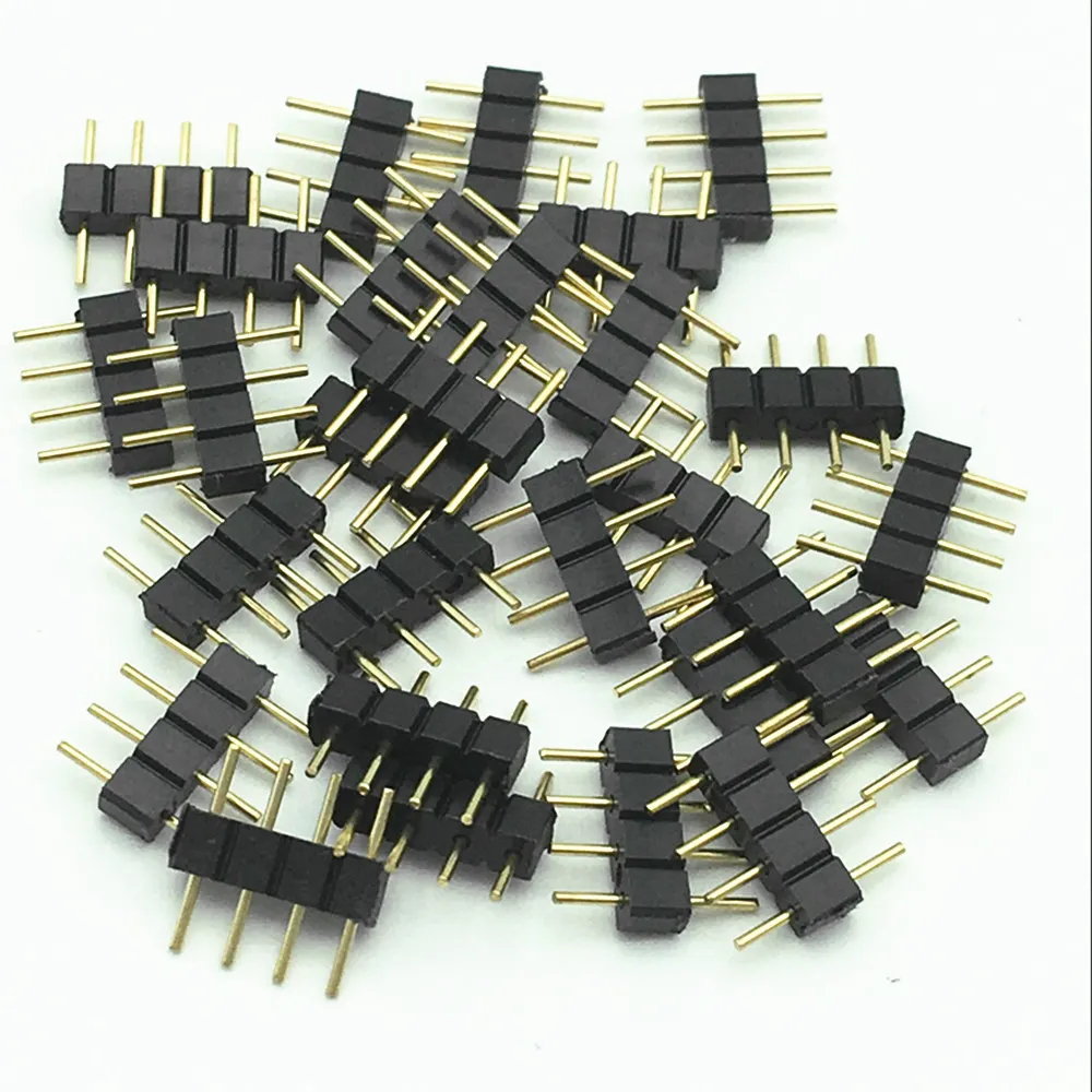 100pcs/200pcs/500pcs/1000pcs 4pin RGB connector 4 pin needle male to female type double DIY connect for 5050 led strip |