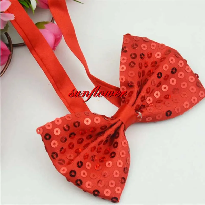 Sequin Bow Tie Neckwear Adjustable Unisex For Kids Adults Fancy Dress Costume Props Dance Party Halloween Christmas|costume tie|tie for kidstie bow