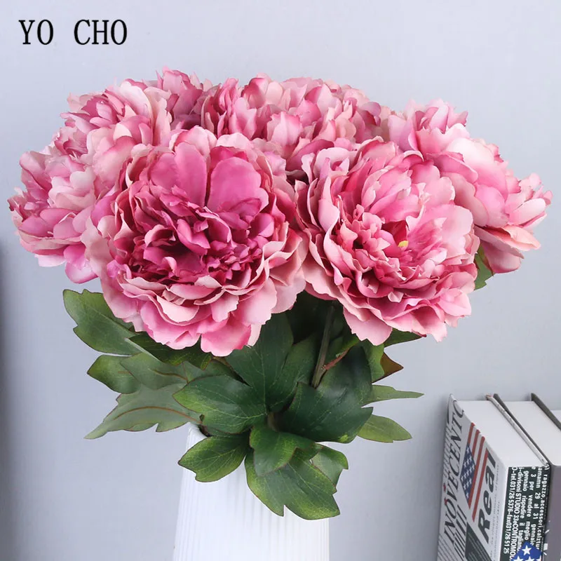 1pc Peony Artificial White Flowers Wedding Wall Decor Silk Flower Arrangement Accessory Fake Big Peonies Home | Дом и сад