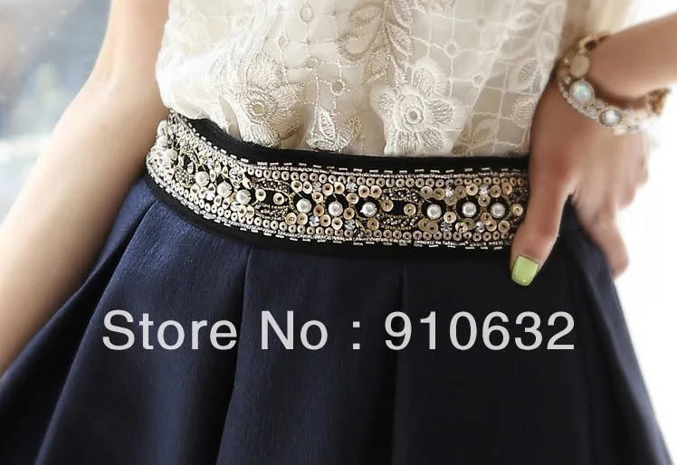 1 ярд черный Кружева блёстки бисером отделка ленты для шитья украшение одежды