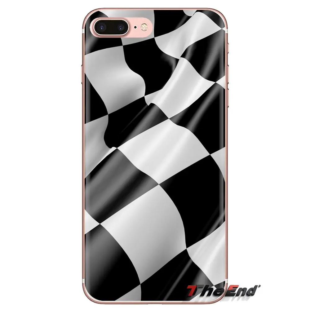 Прозрачный чехол из ТПУ в черно-белую клетку для Xiaomi Mi3 Samsung A10 A30 A40 A50 A60 A70 Galaxy S2 Note 2
