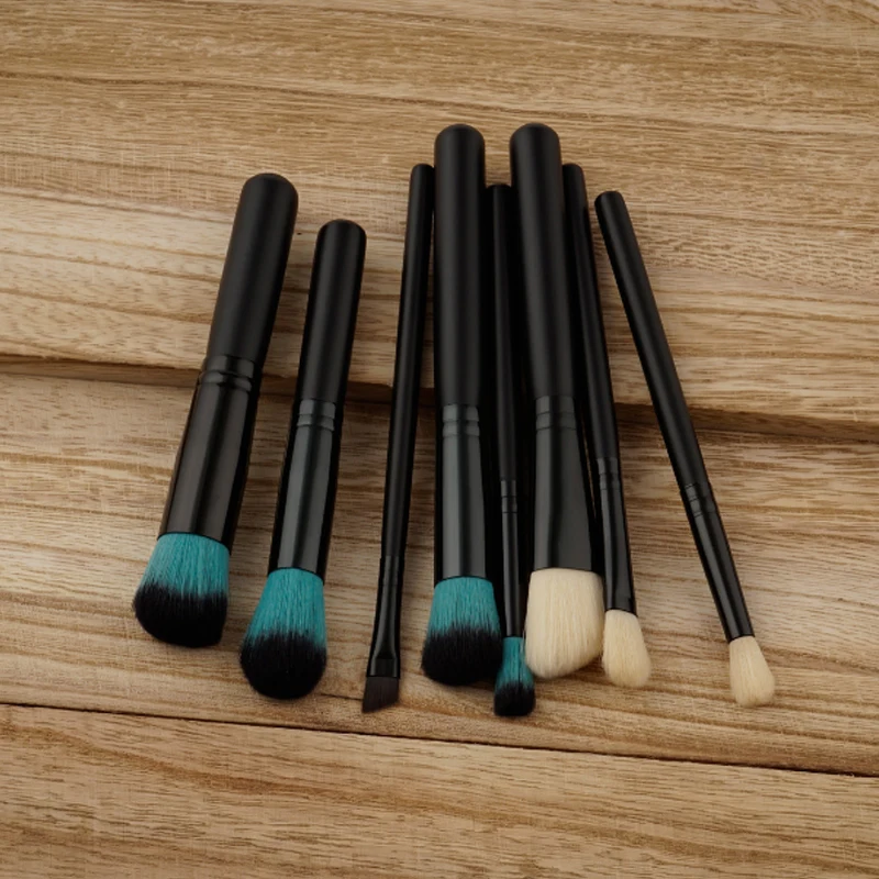2018 8pcs Professional Makeup Set Blue Black Peak Powder Blush Foundation Eyeshadow Fan Brush Setpincel maquiagem | Красота и
