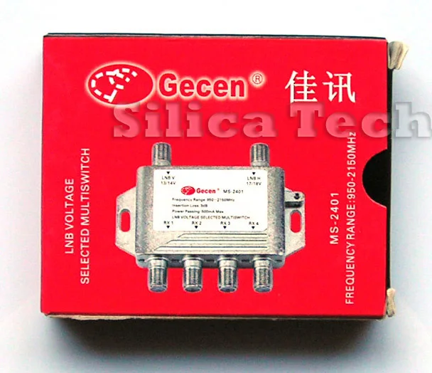 Gecen 2x4 13V/18V in 4 out Satellite LNB V/H multi switch MS 2401|gecen| |