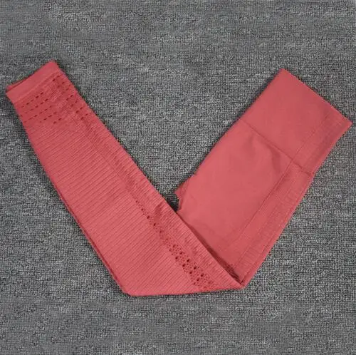 leggings A Red 17 видов стилей Для женщин в дырочку Бесшовные Спортивные Леггинсы для йоги Высокая Талия тренажерный зал легинсы, штаны для фитнеса тренировки узкие легинсы для маленьких девочек - Цвет: leggings A Red