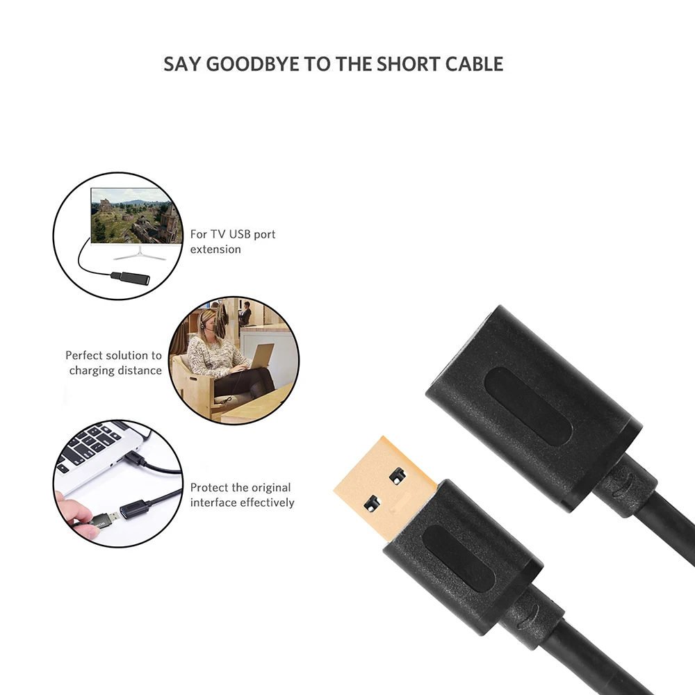 Суперскоростной USB кабель 0 5 3 0/1 м для передачи данных штырь гнездо удлинитель