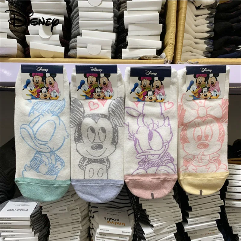 Носки из хлопка с рисунком Дональда Дак мультфильма Disney Размеры 35 40| |
