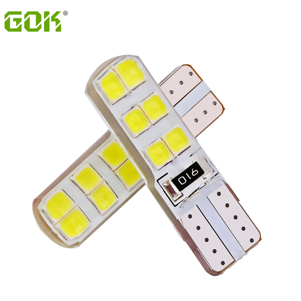 10 шт./лот T10 led Автомобильный 194 168 LED W5W без ошибок t10 силиконовый 2835 12SMD