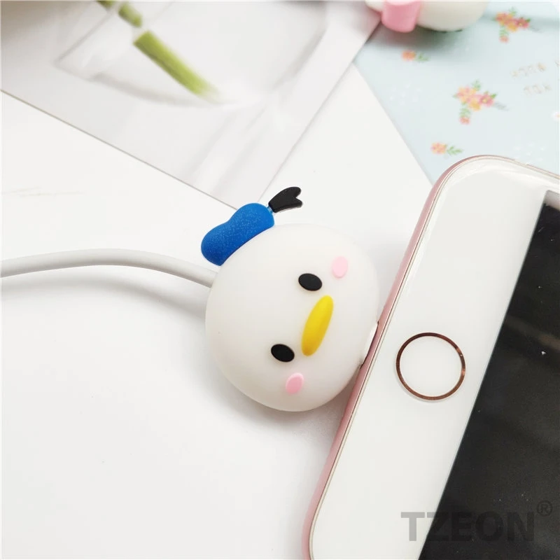 Donald TSUM фигурный кабель протектор для IPhone Lightning type C Micro USB линия данных силиконовая бобина для samsung Xiaomi Huawei, OPPO - Цвет: Donald
