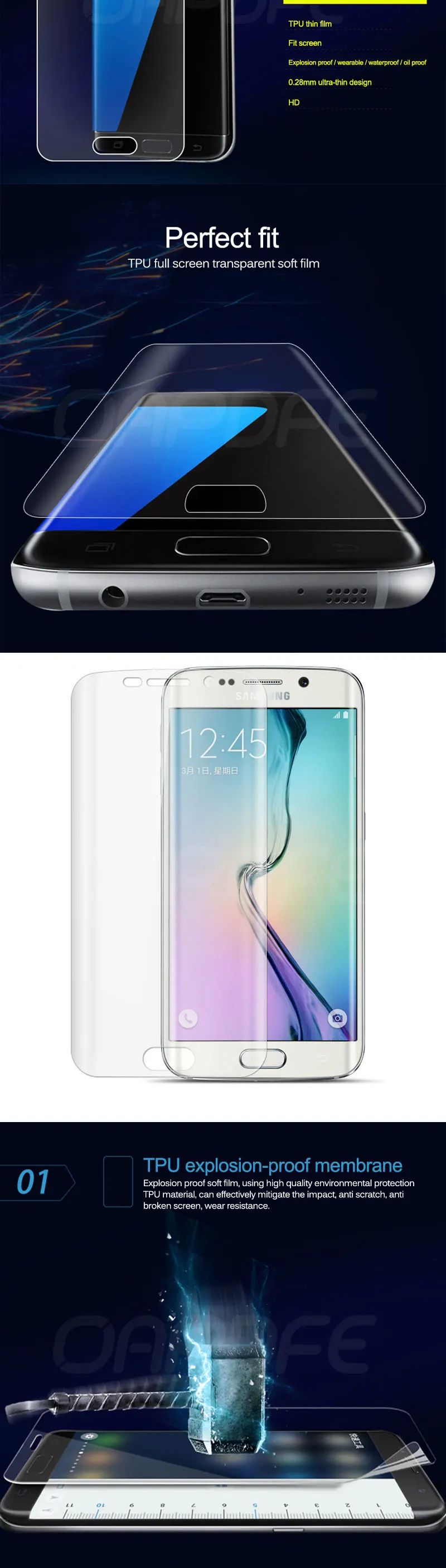 3D полное покрытие закаленное стекло для samsung Galaxy S6 S7 защита экрана на samsung S7 S6 edge закаленное защитное стекло