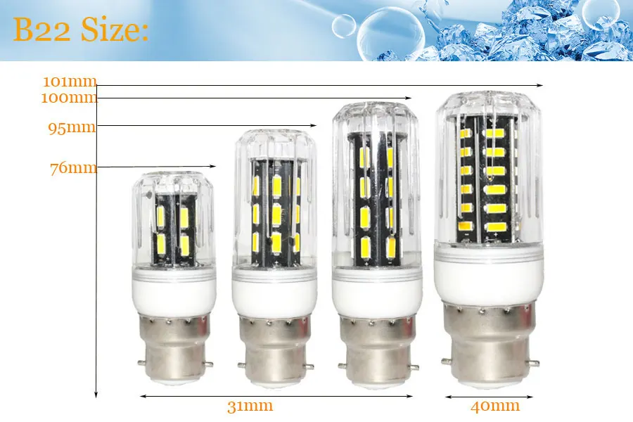 B22 Bayonet SMD7030 светодиодный светильник лампа-кукуруза AC220V 25 Вт 15 12 9 s 22 28 42 | Лампы и