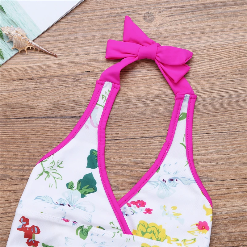 Freebily/детский купальник для девочек комплект из двух предметов бикини с цветочным