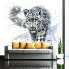 Художественная картина с изображением синих глаз, леопарда, тигра, холст, картина маслом, постер с животными, домашний декор YBZ037