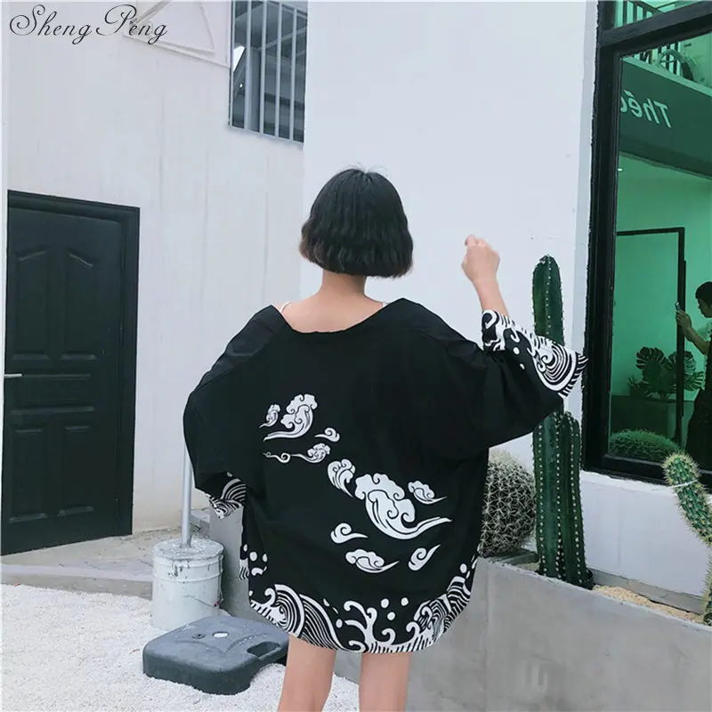 Кимоно Кофта кардиган рубашка летние пляжные кимоно женские 2019 Косплей yukata
