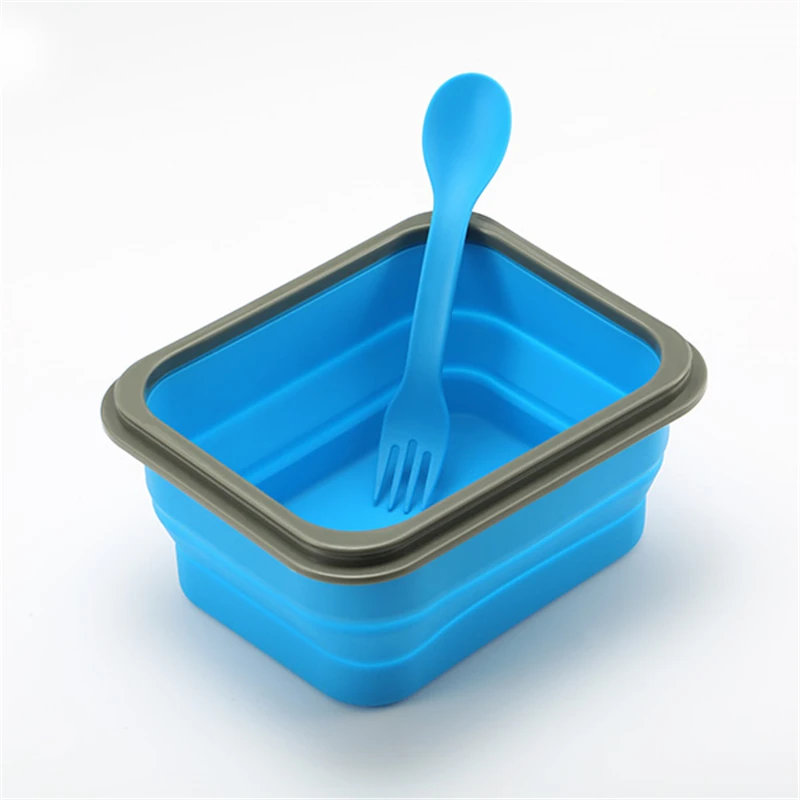 Mrosaa Складная Силиконовая коробка для еды Ланч бокс столовая посуда BPA Free Bento