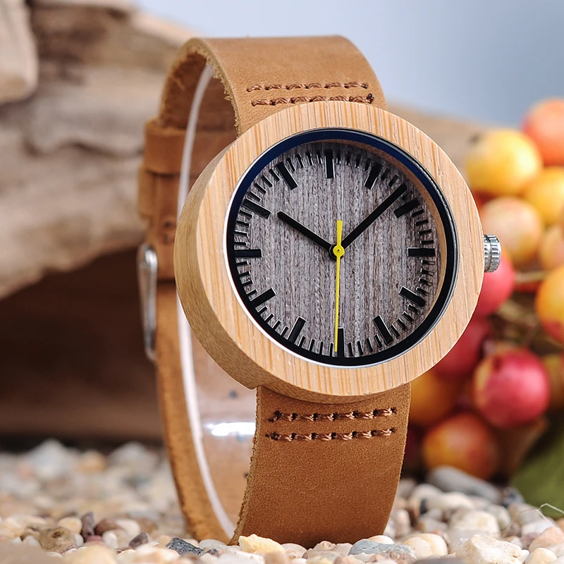 L-Q04 BOBO BIRD модные бамбуковые часы для женщин кожаный ремешок Пользовательский логотип Relogio Feminino