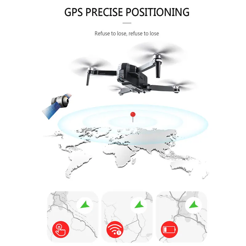 GPS Дрон с камерой HD 1080P профессиональный бесщеточный Квадрокоптер Wi Fi и функцией