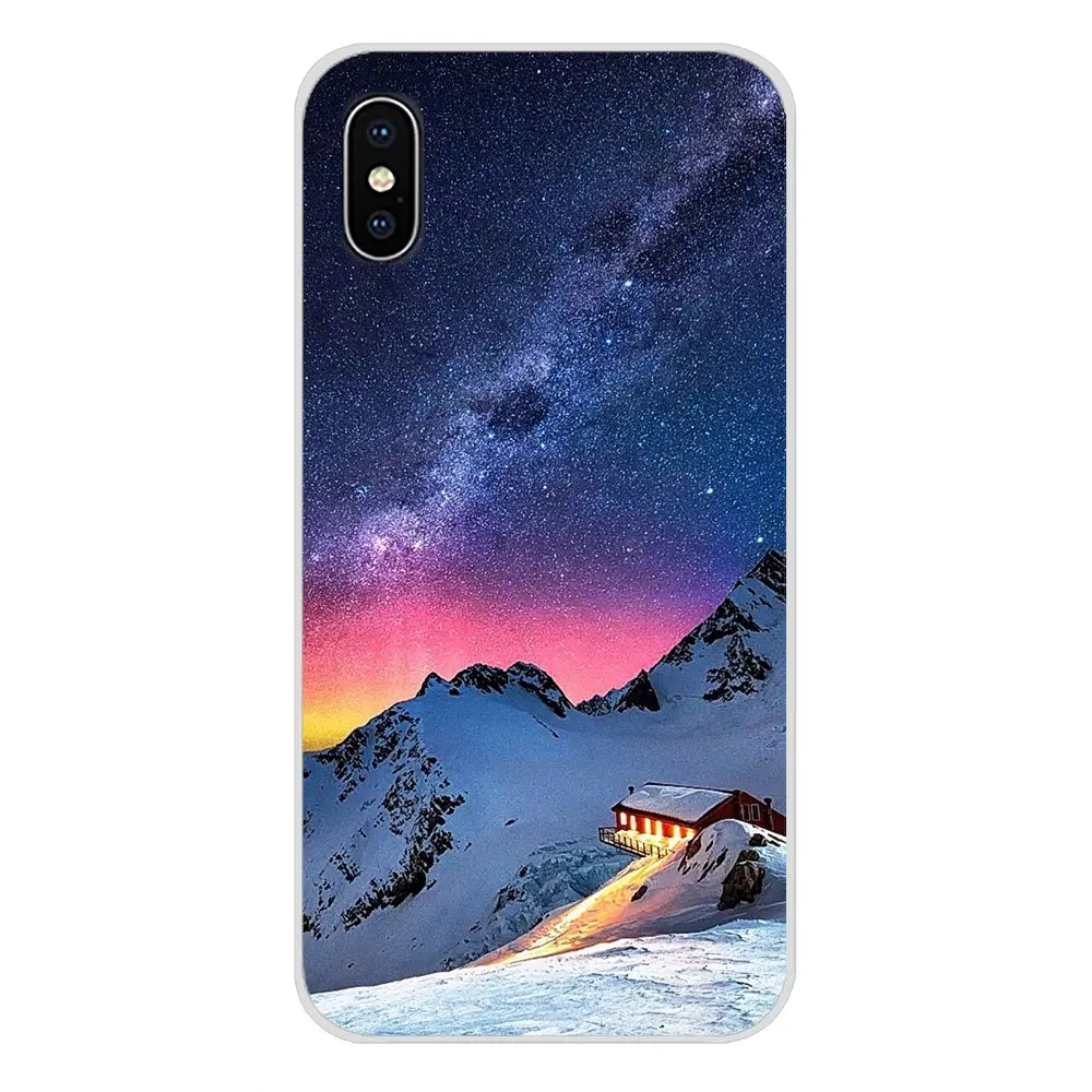 Силиконовый чехол для телефона Snow Mountain Aurora Milky Way Stars Samsung A10 A30 A40 A50 A60 A70 Galaxy S2 Note 2 3