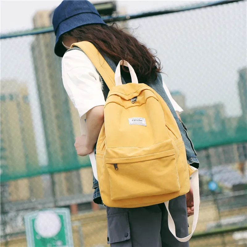 Cute Student Cotton Fabric Backpack Women School Bags For Teenage Girls Harajuku Backpacks Ladies Kawaii Luxury Female Book Bag
