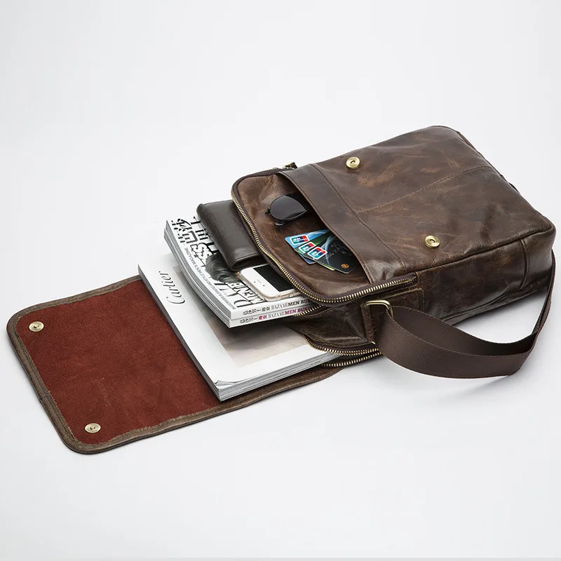 

COMFORSKIN Guarantee 100% Premium Genuine Leather Hot Sales Solid Men Cross-body Bags Fashion Vintage Casual Men Messenger Bags