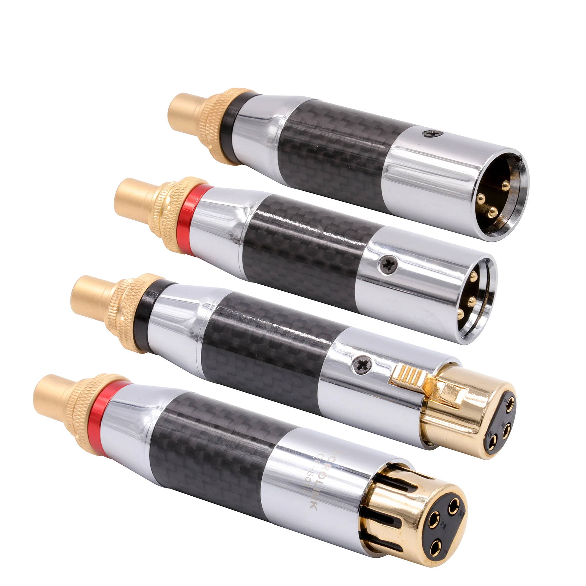 3 контактный переходник с XLR на гнездо RCA аудиоразъемом Hifi позолоченный латунный