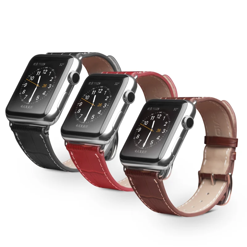 Qialino модные Пояса из натуральной кожи ремешок для iwatch нержавеющей Булавки пряжки