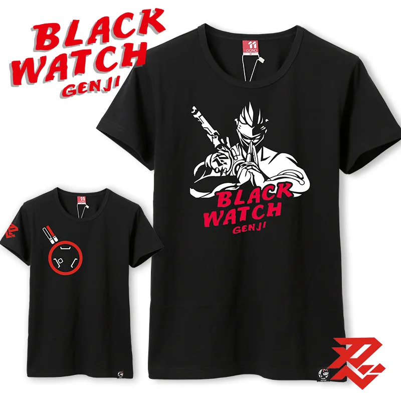 Новая кожа! 4 цвета, футболка Blackwatch Genji парная футболка с коротким рукавом черные хлопковые футболки унисекс, милые летние футболки для косплея