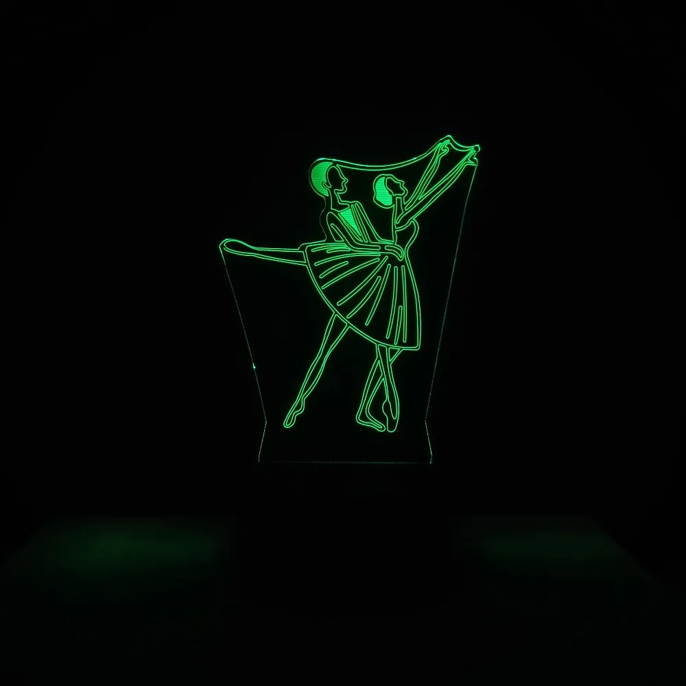 3D визуальный 7 Цвет изменение Иллюзия Led Искусство танцоры литья Светодиодный