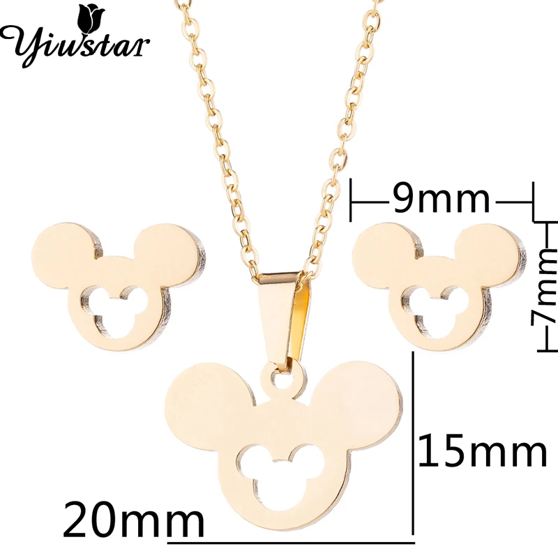 Yiustar, серьги с Микки Маусом, крошечные серьги-гвоздики из нержавеющей стали для женщин, девочек, детей, полые необычные серьги с Микки, милые серьги-гвоздики Brinco