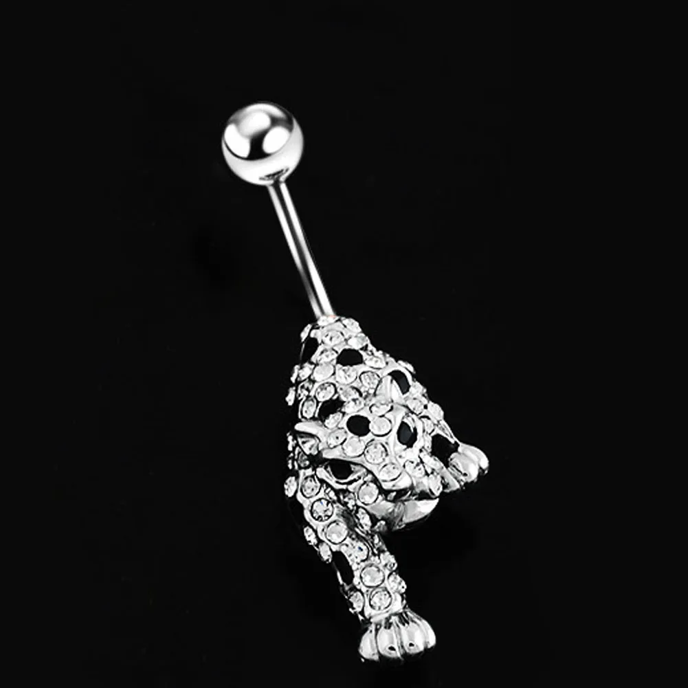 Новинка леопардовая головка модный дизайн пупок пупка кольца стальные стержни