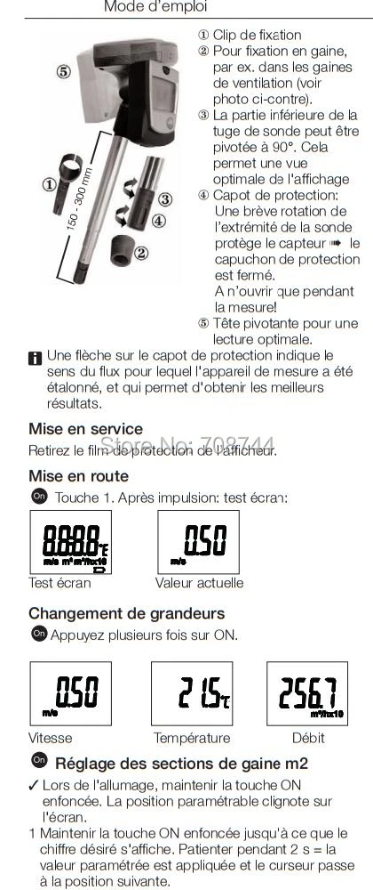 Testo 405-V1 0560 4053 Термальность Анемометр С Канальные Организатор ветер Скорость метр тестер! Testo405-V1