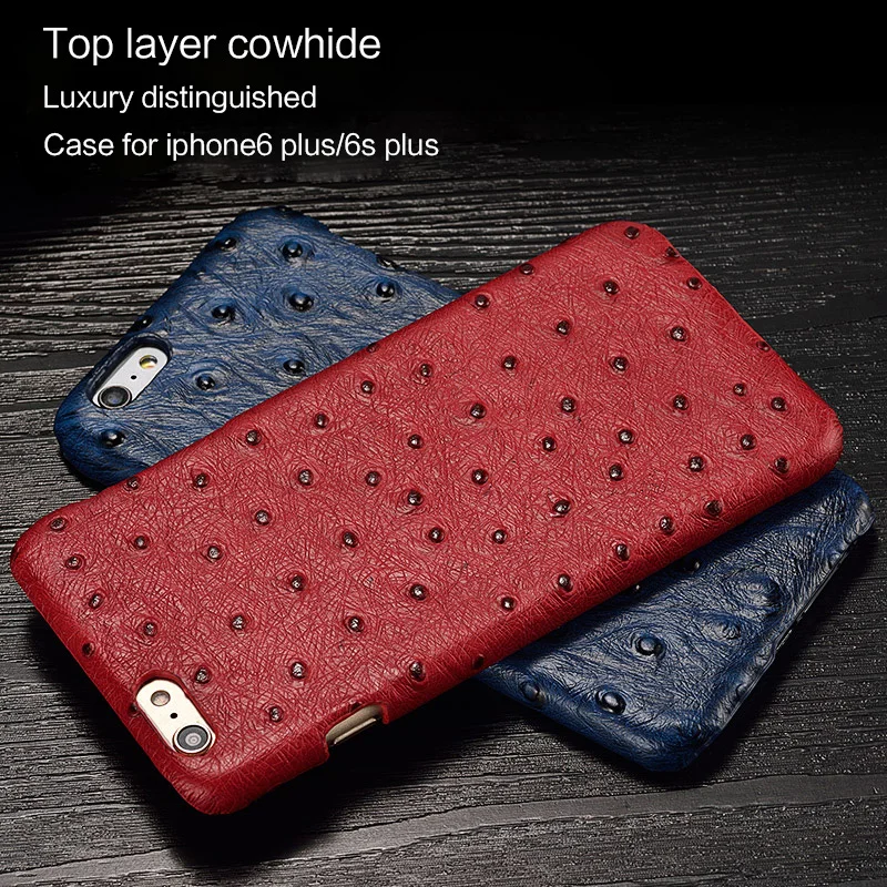 Wangcangli brand phone case new ostrich grain back cover for iphone cell X manual custom processing | Мобильные телефоны и