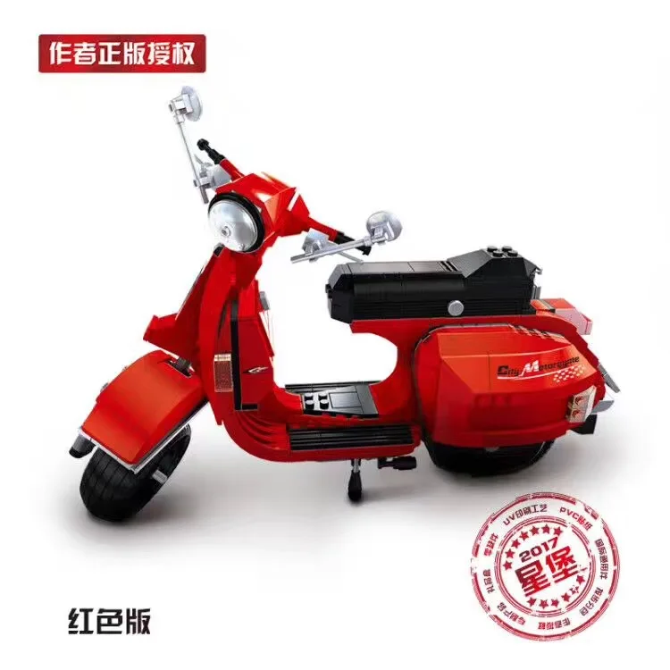 Блок xingbao 03002 подлинный Креативный дизайн Классический конструктор Vespa P200 Moto строительные блоки кирпичи DIY модель игрушки рождественские подарки