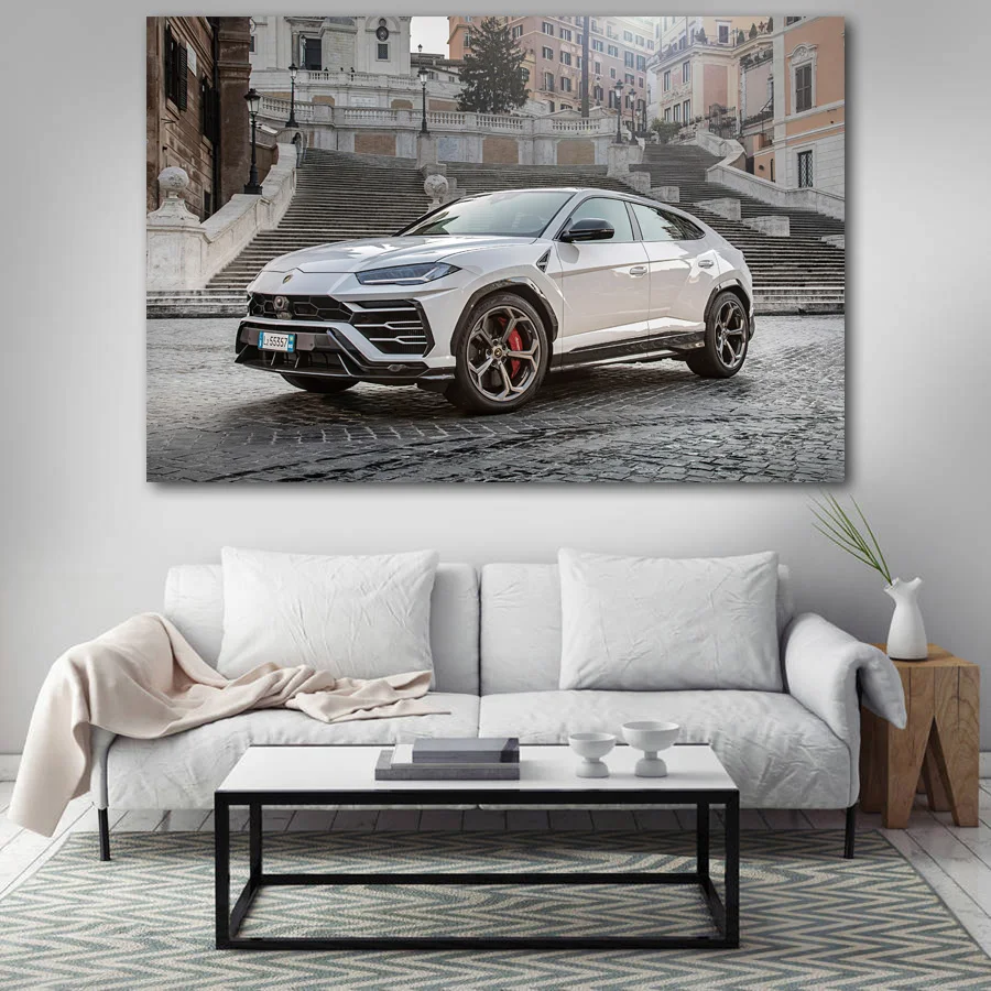 Постеры и принты SportsCar Urus роскошный автомобиль внедорожник белая Настенная