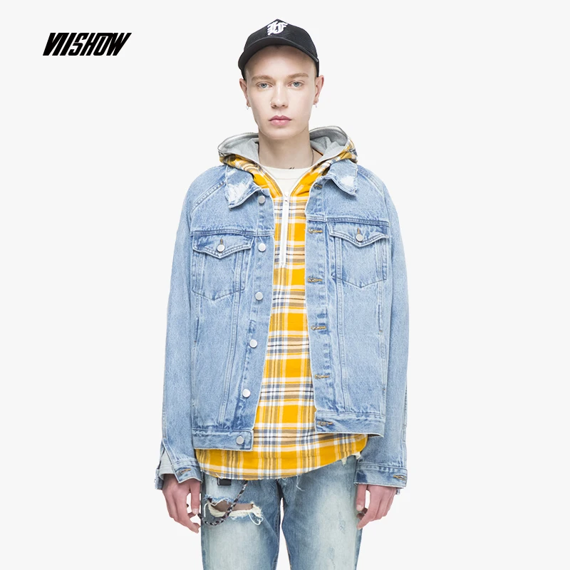VIISHOW уличная мужская куртка Брендовые джинсовые мужские куртки Veste Homme 2018 новые