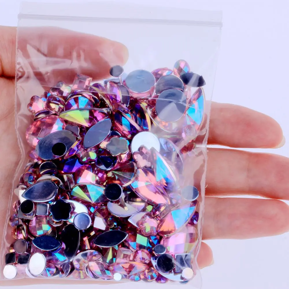 

Variety of Shapes and Sizes and Many Colors Nail Art Rhinestone Decoration Flat Back Acrylic Beads Nails Accessories Face Gems