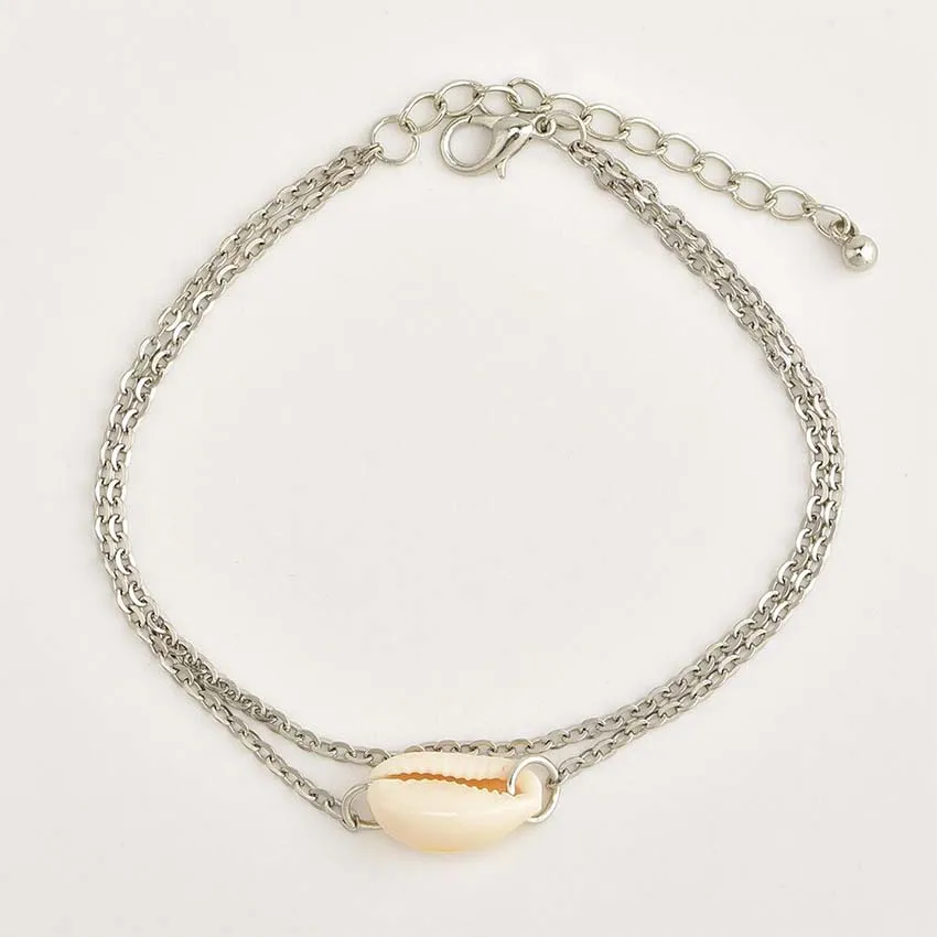 2019 Новый Boho multi оболочки Halhal женский браслет на ногу Cheville Серебро ножной