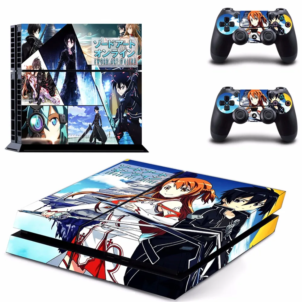 PS4 наклейка на всю кожу лицевые панели Sword Art Online для консоли и контроллера Sony