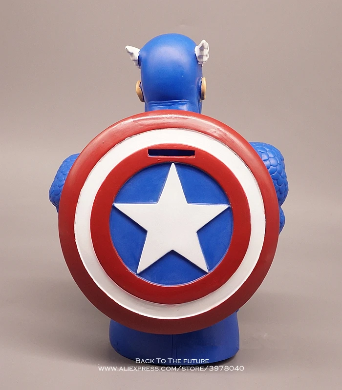 Дисней Марвел Мстители Капитан Америка копилка 24 см Акцион Фигурка Аниме Мини ПВХ Коллекционная Фигурка Игрушка модель для детей.