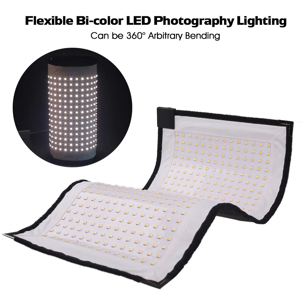 Capsave 30*60 см LED видео свет двухцветный 3200 K 5500 48W 384 LEDs гибкое студийное освещение для