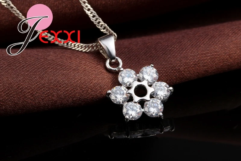 925 Sterling Silver Wonderful Design Modern Jewelry Pendant Necklace &amp Earrings Banquet Decoration Sets | Украшения и