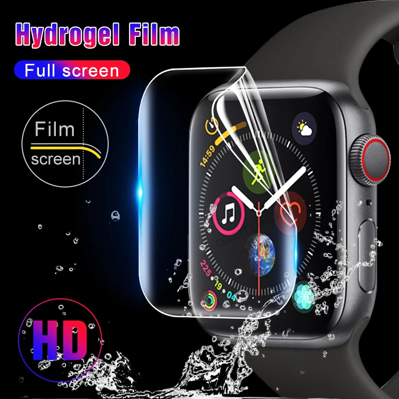 Полноэкранная гидрогелевая пленка стекло для Apple Watch 1 2 3 4 38 мм 42 40 44 защитная из